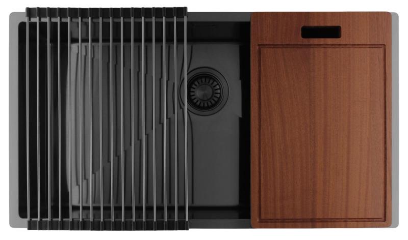 Pure.Sink Luxion Veľký umývadlový drez z gun metal 74x40 cm podstavný, zapustený a nadstavbový PLX7440-61