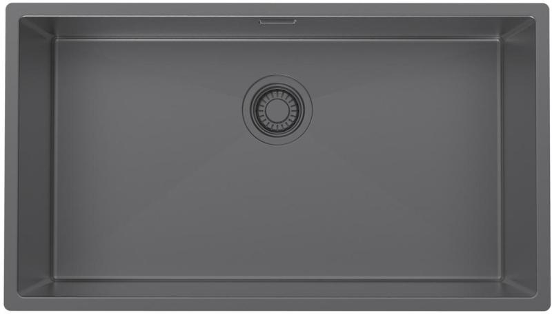 Pure.Sink Luxion Veľký umývadlový drez z gun metal 74x40 cm podstavný, zapustený a nadstavbový PLX7440-61