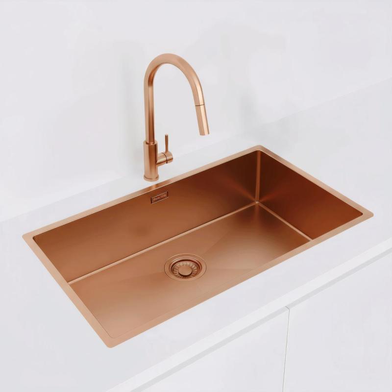 Pure.Sink Luxion Veľký medený drez 74x40 cm podstavný, zapustený a nadstavbový PLX7440-62