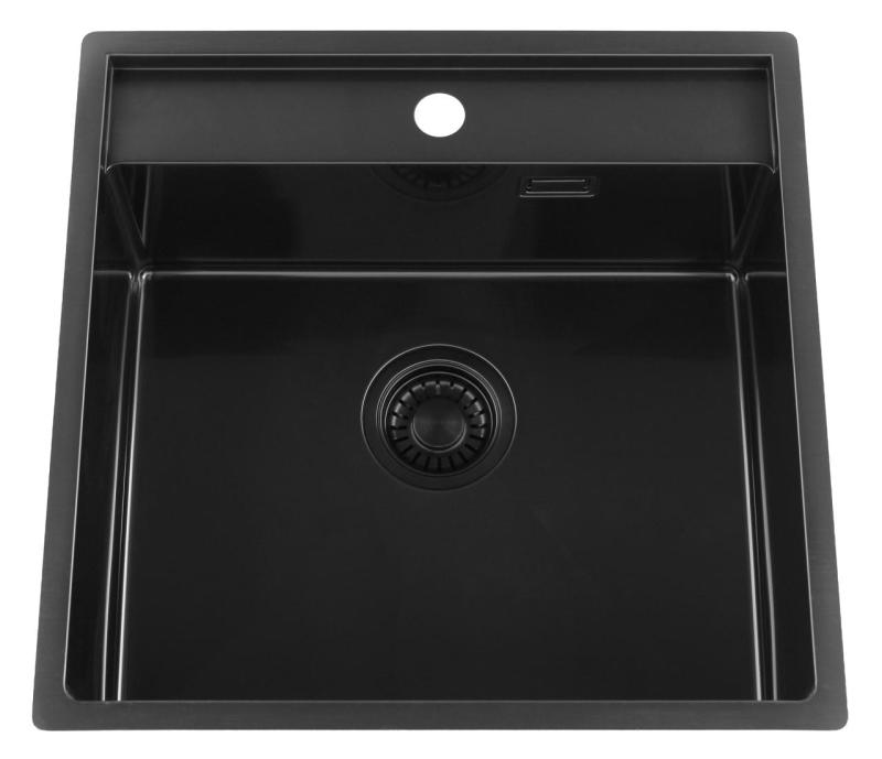 Pure.Sink Luxion PVD Čierny drez 51x50 cm Tapwing s otvorom na batériu PLX5150T-63