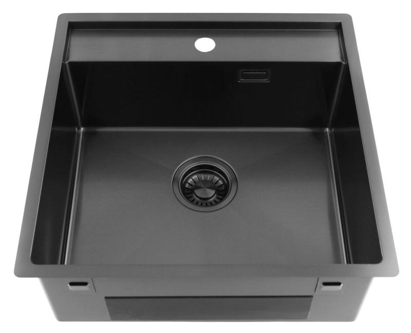 Pure.Sink Luxion Gun metal drez 51x50 cm Tapwing s otvorom pre batériu PLX5150T-61
