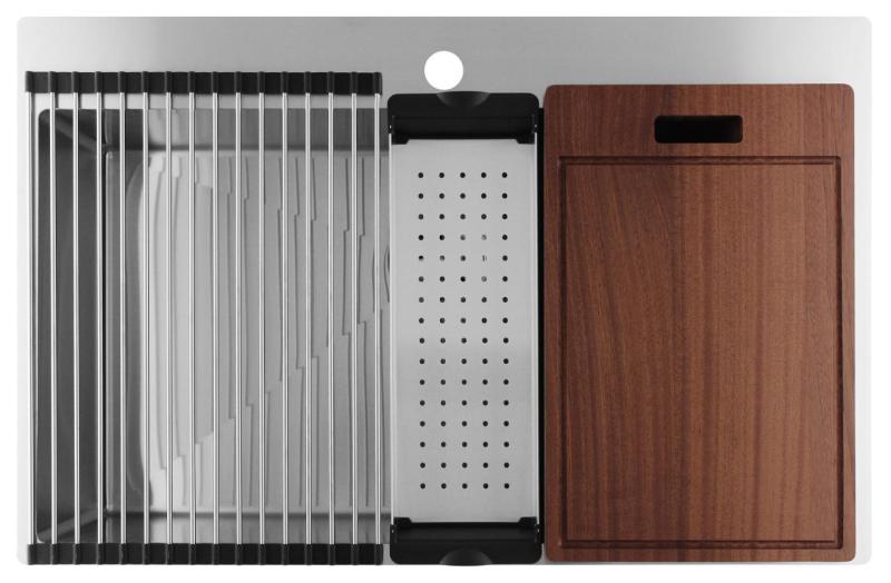 Pure.Sink Luxion Veľký nerezový drez 78x50 cm Tapwing s otvorom pre batériu PLX7850T-02