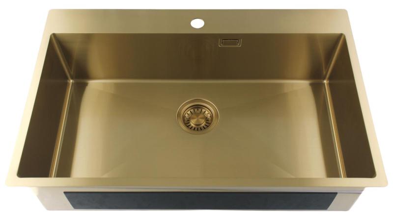 Pure.Sink Luxion Veľký zlatý drez 78x50 cm Tapwing s otvorom na batériu PLX7850T-60