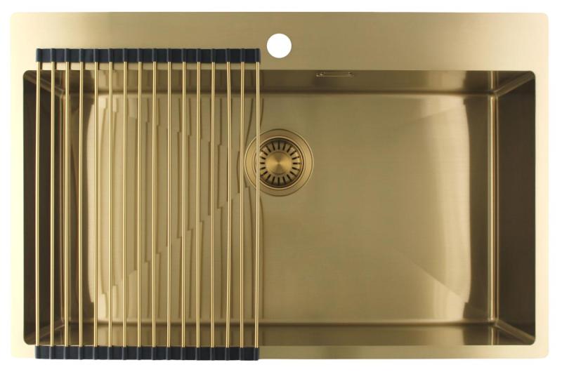 Pure.Sink Luxion Veľký zlatý drez 78x50 cm Tapwing s otvorom na batériu PLX7850T-60