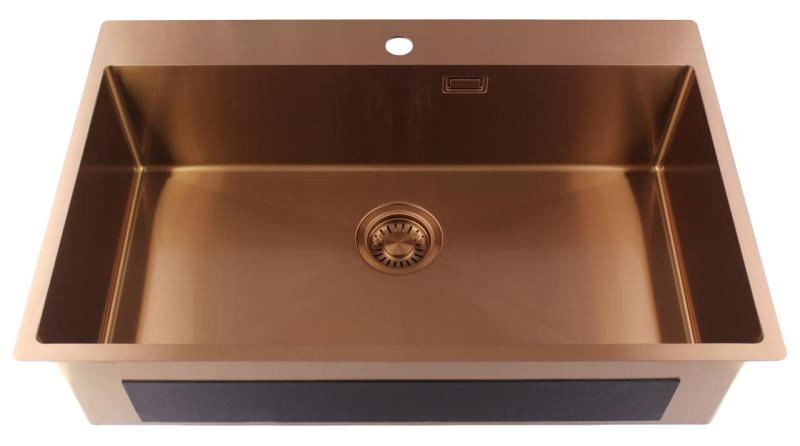 Pure.Sink Luxion Veľký medený drez 78x50 cm Tapwing s otvorom na batériu PLX7850T-62