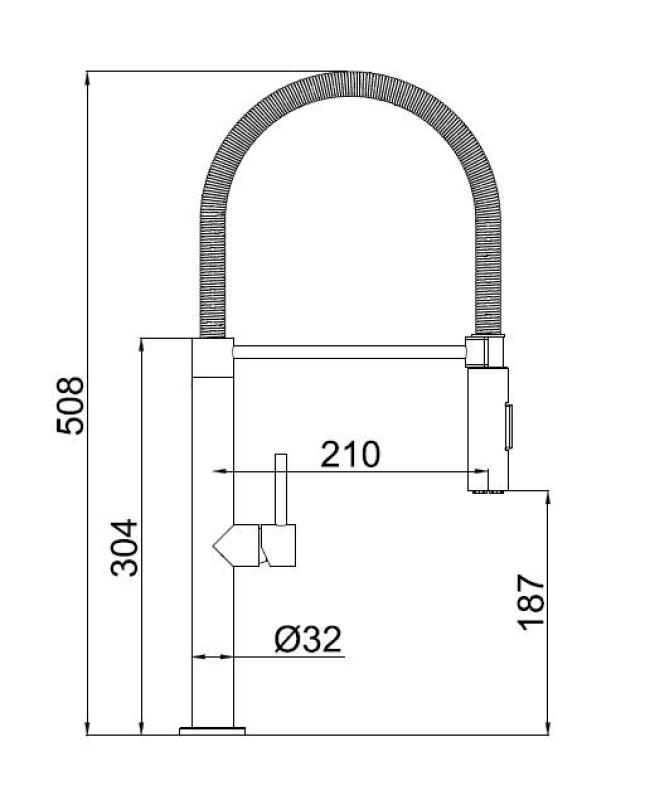 Pure.Sink Luxion Zlatý kuchynský batériový kohútik profi s flexibilným výtokom a 2 typmi prúdu PLXFLEX-60