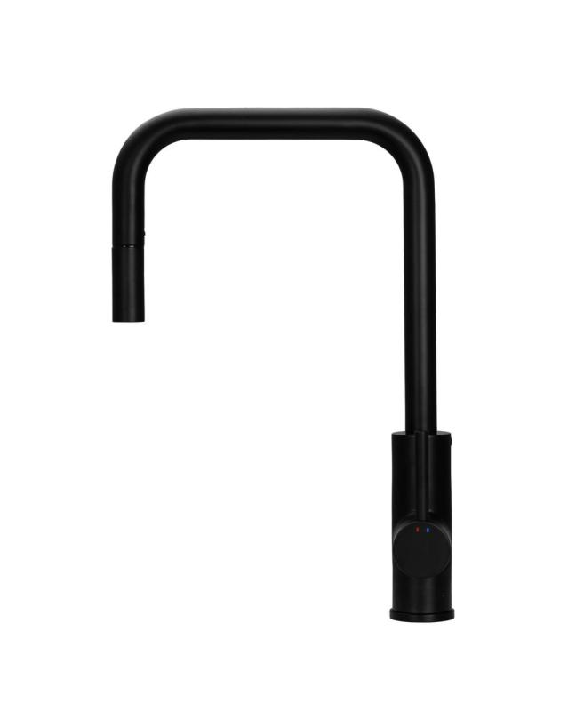 Pure.Sink Luxion Matná čierna kuchynská batéria square s výsuvným výtokom PLXSQUA-10