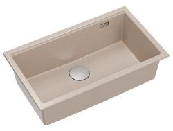 Quadri Newport II veľký a hlboký drez z granitu, nástavba a podstavba Beige drez 76x45cm s nerezovou zástrčkou 1208971760
