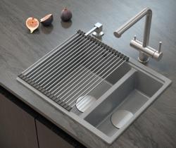 Quadri Newport II béžový 1,5 drez z granitu, nástavbový a podstavbový drez 555x460mm s nerezovou zátkou 1208971769