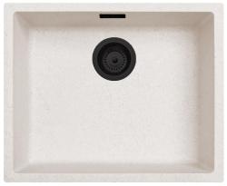 Ausmann Fibre pieskový biely umývadlo 50x40cm na spodnú montáž, vrchnú montáž a rovnú montáž s automatickou čiernou zátkou 1208971931