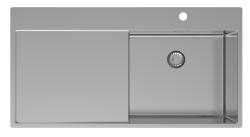 Pure.Sink Exclusivo Nerezový drez s odkvapkávacou časťou 100 x 52 cm, kohútik na pravej strane PEX47100RT-02
