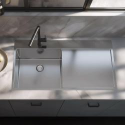 Pure.Sink Exclusivo Nerezový drez s odkvapkávacou časťou 100 x 52 cm, batéria Tapwing vľavo PEX47100LT-02