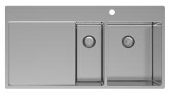 Pure.Sink Exclusivo Nerezový drez 1,5 s odkvapkávacou časťou 100 x 52 cm, kohútik na pravej strane PEX3418100RT-02