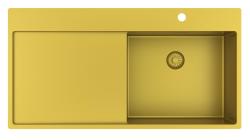 Pure.Sink Exclusivo Zlatý drez s odkvapkávacou časťou 100 x 52 cm, kohútik na pravej strane PEX47100RT-60