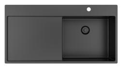Pure.Sink Exclusivo Gun metal drez s odkvapkávacou časťou 100x52 cm Tapwing vpravo PEX47100RT-61
