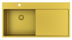 Pure.Sink Exclusivo Zlatý drez s odkvapkávacou časťou 100 x 52 cm, batéria vľavo PEX47100LT-60
