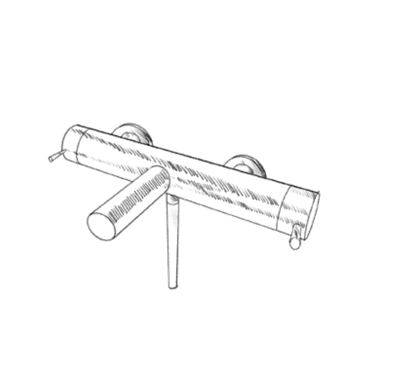MURO TUA termostatická vaňová batéria s ručnou sprchou, chróm M1.B2TH.CR