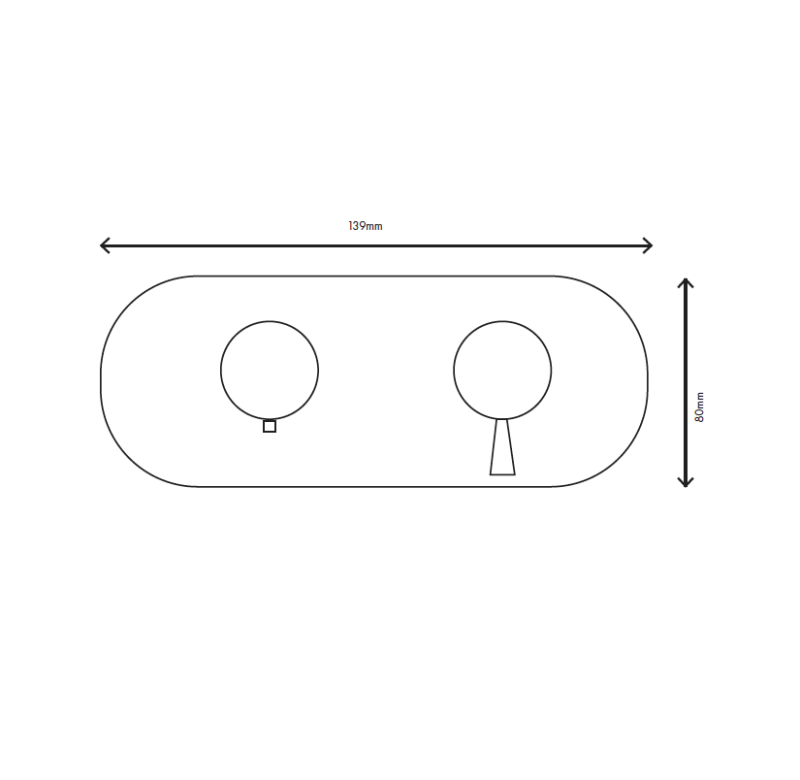MURO TUA Vstavaný termostatický sprchový kohút s 2 výstupmi, chróm M1.B32T.S.CR