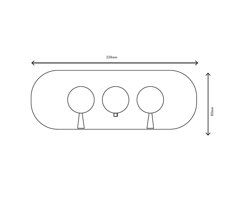 MURO TUA Vstavaný termostatický sprchový batériový kohútik s 2 uzávermi, chróm M1.B34T.S.CR