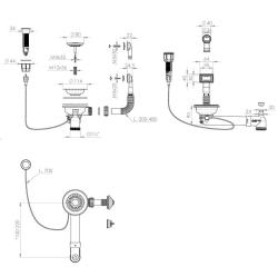 Pure.Sink Universal Nerezová odtoková súprava vrátane tlačidlového odpadu s uzáverom, plus obdĺžnikový a okrúhly prepad WSTAUT-02