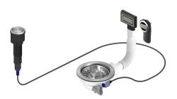 Pure.Sink Universal Nerezová odtoková súprava vrátane tlačidlového odpadu s uzáverom, plus obdĺžnikový a okrúhly prepad WSTAUT-02