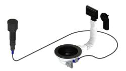 Pure.Sink Universal Matná čierna odtoková súprava vrátane tlačidla s uzáverom a obdĺžnikovým a okrúhlym prepadom WSTAUT-31