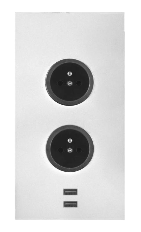 Indux Corner s 2 zásuvkami Penaarde a 2 x USB nabíjačkou Biela 1208972303