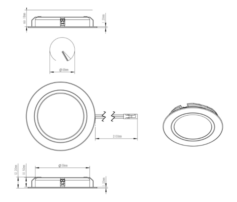 Indux Luma Vstavaná kuchyňa Multi Tone LED Set 2 bodové svietidlá čierne 1208972404