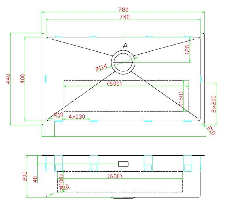 Pure.Sink Luxion Veľký PVD antický bronzový drez 74x40 cm podstavný, zapustený a nadstavný s dnom PLX7440-64