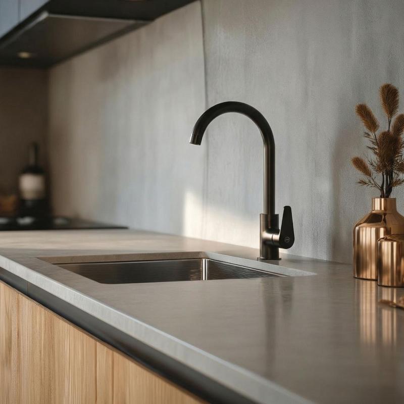 Aquanello Casa Čierna jednopáková kuchynská batéria BL-1201-CS