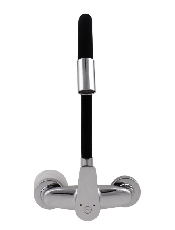 Aquanello Casa Nástenný kuchynský batériový kohútik chróm s vysokým flexibilným výtokom CR-1301-CS