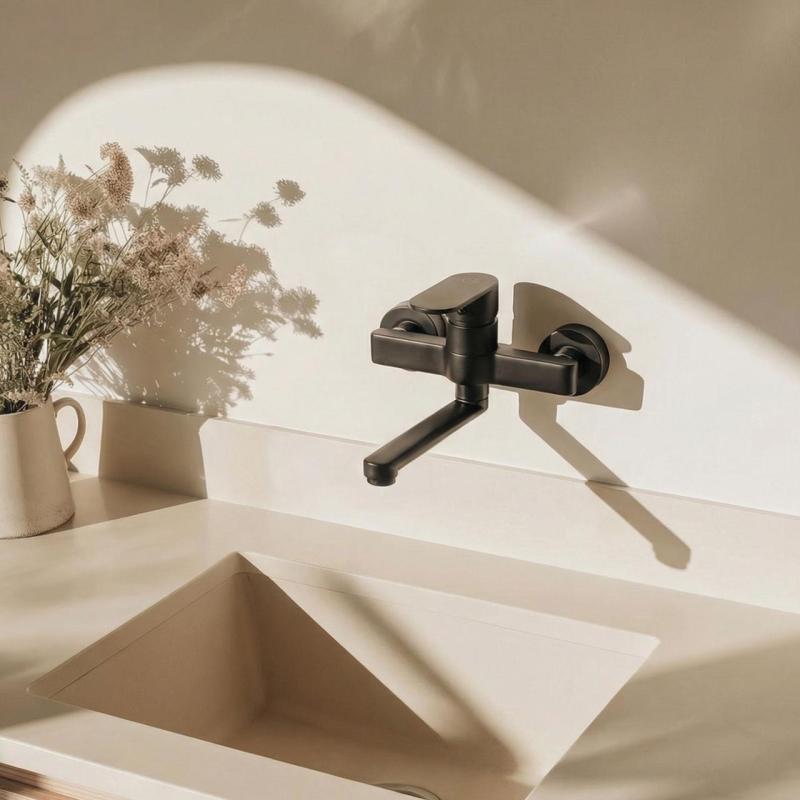 Aquanello Casa Jednopáková kuchynská batéria čierna s výtokom 15 cm BL-1415-CS