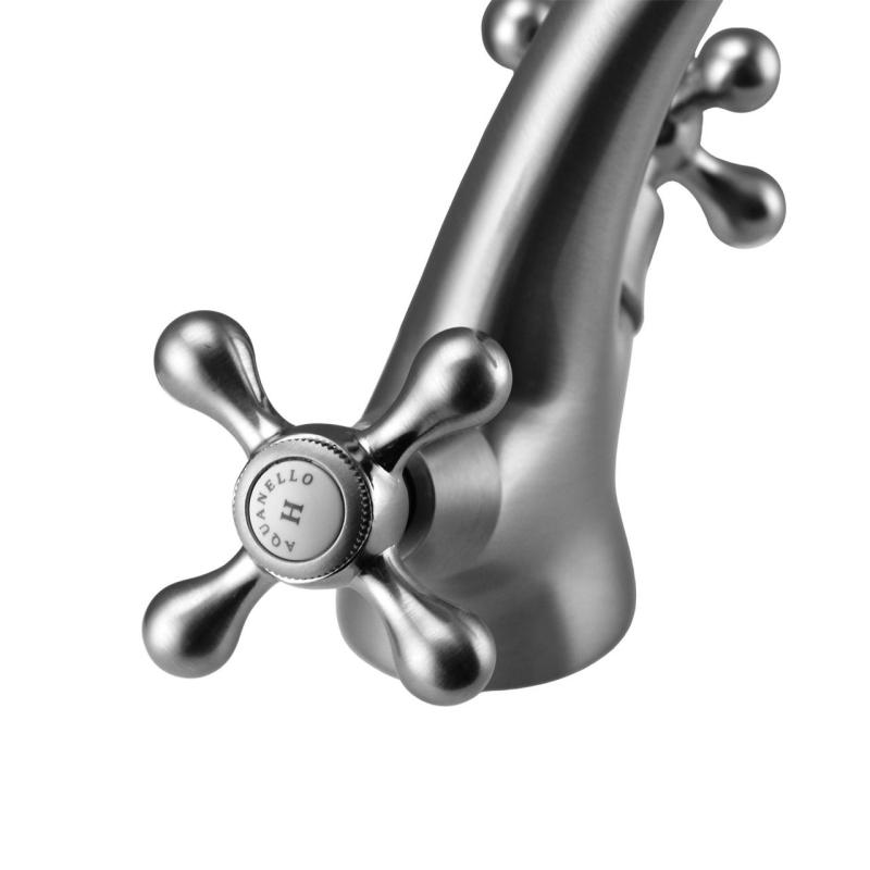 Aquanello Heritage Ascot Klasická nostalgická batéria k umývadlu z nehrdzavejúcej ocele NB-4101-HA