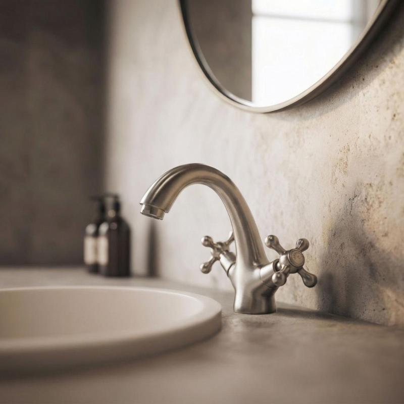 Aquanello Heritage Ascot Klasická nostalgická batéria k umývadlu z nehrdzavejúcej ocele NB-4101-HA