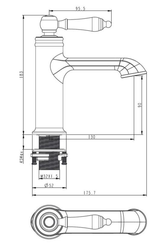 Aquanello Heritage Manor Klasická nostalgická batéria k umývadlu Bronz BN-1001-HM