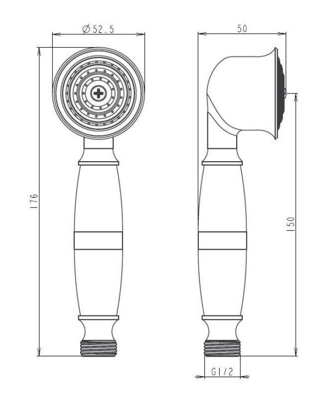 Aquanello Heritage Collection Klasická ručná sprcha chróm CR-9001-HC