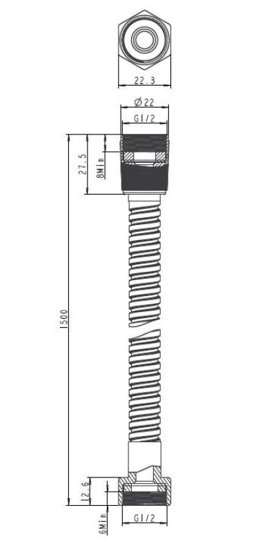 Aquanello Heritage Collection Sprchová hadica  150 cm chróm CR-9002-HC