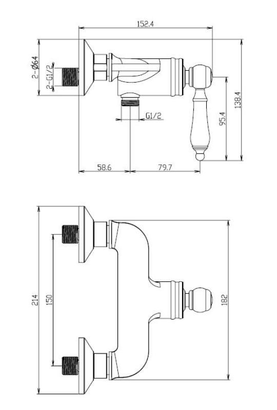 Aquanello Heritage Manor Klasická sprchová batéria z nehrdzavejúcej ocele NB-2001-HM