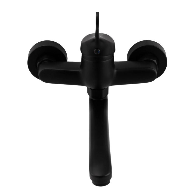 Aquanello Casa Kuchynský nástenný kohútik s horným výtokom, čierny BL-1003-CS