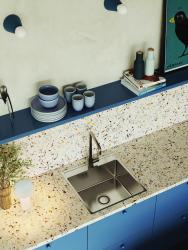 Aquadesign Plana Nerezová montážna drezová vaňa 48 x 49 cm s otvorom na batériu vrátane sifónu a odtokovej zátky Clickclack 1208972559