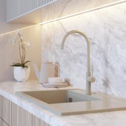 Graniteland Vira Slim Kuchynská batéria v béžovej farbe s otočným výtokom 1208972622