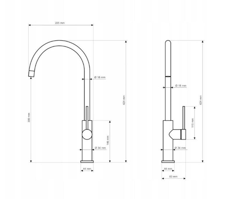 Graniteland Vira Slim Kuchynská batéria z brúsenej medi s otočným výtokom 1208972624