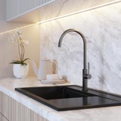 Graniteland Vira Slim Kuchynská batéria Gun Metal s otočným výtokom 1208972627