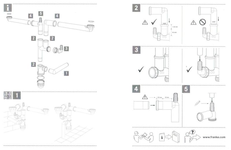 Franke priestorovo úsporný odtokový set pre kuchynský drez s 2 vaničkami Spazio 2 2269