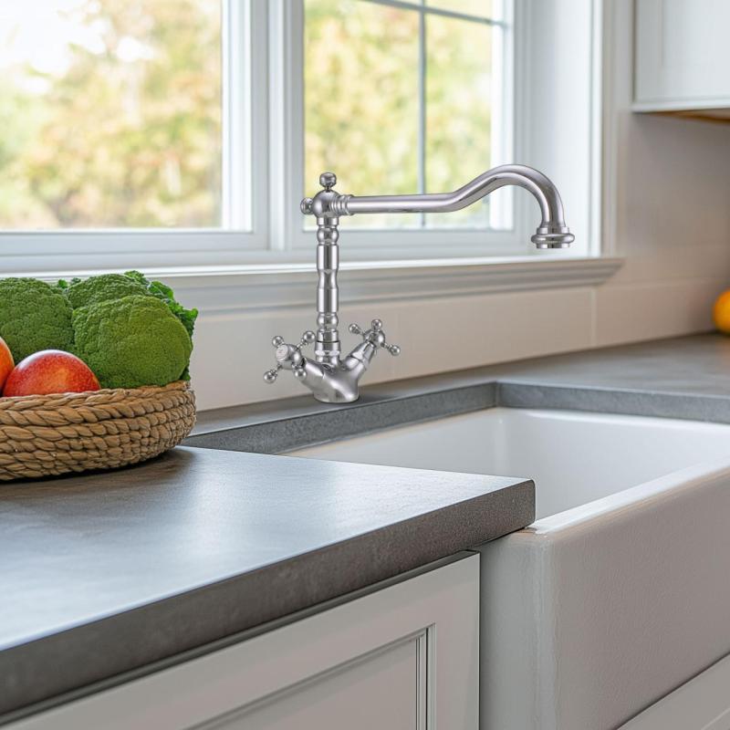 PB Nostalgická kuchynská batéria V1910 Chróm