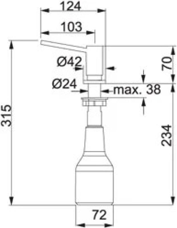 Franke Vstavaný Dávkovač Mydla Firenze nehrdzavejúca oceľ 119.0081.210
